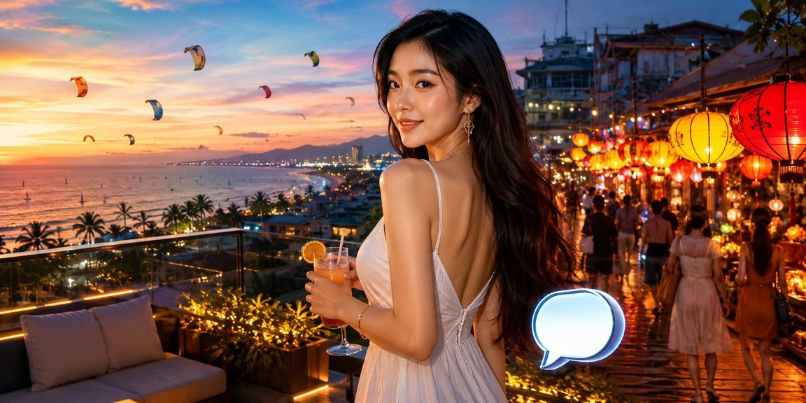 Cảnh sôi động chợ đêm ở Mũi Né với game casino trên ứng dụng